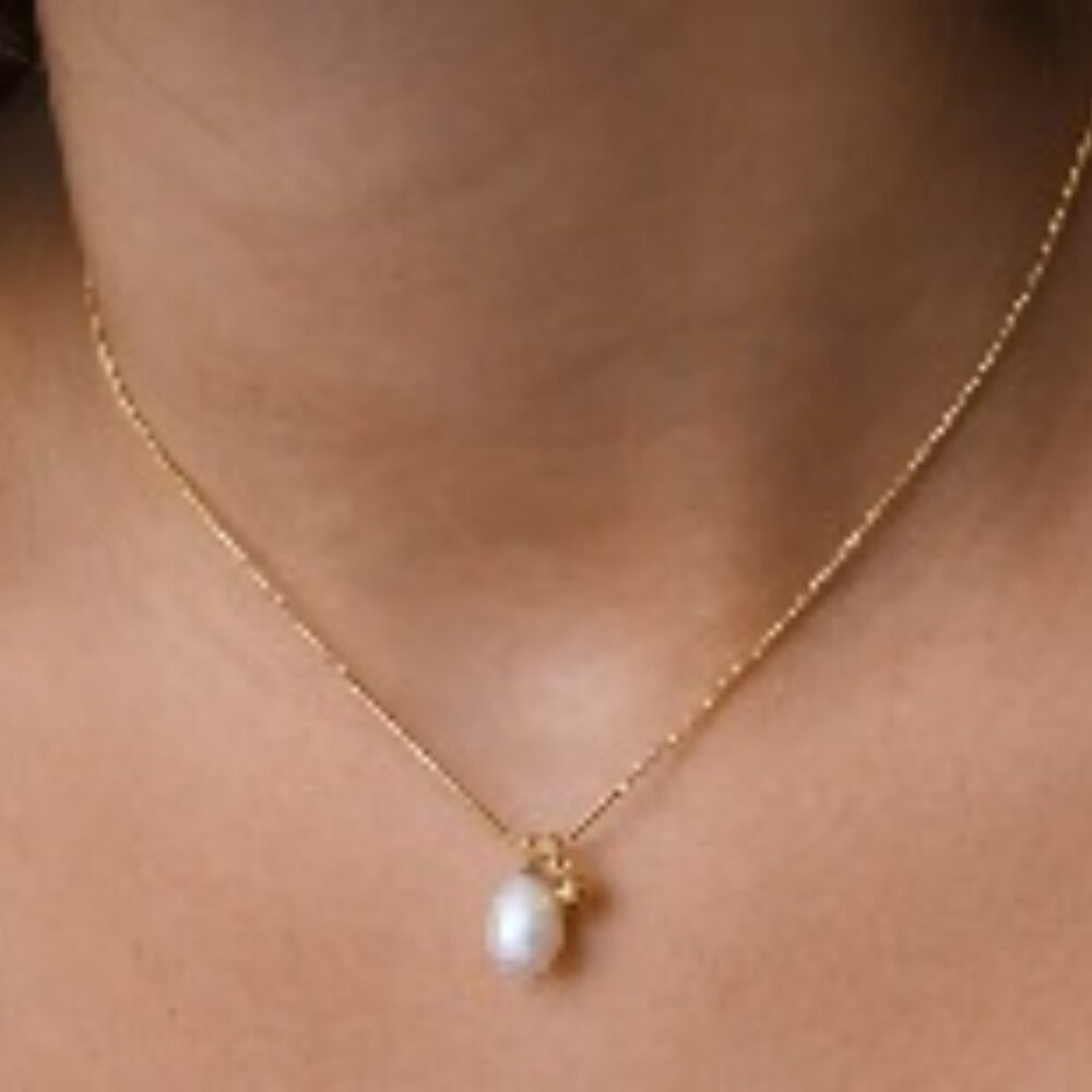 REDCHERRYBLVD 18k Gold PVD Plating - Pearl Necklace - NWT